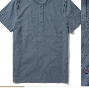 Taylor Stitch Heavy Bag Henley Short Sleeve Storm